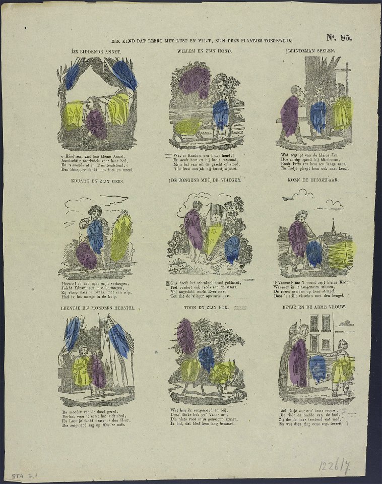 Elk kind dat leert met lust en vlijt, zijn deze plaatjes toegewijd-Catchpenny print-Borms 0959