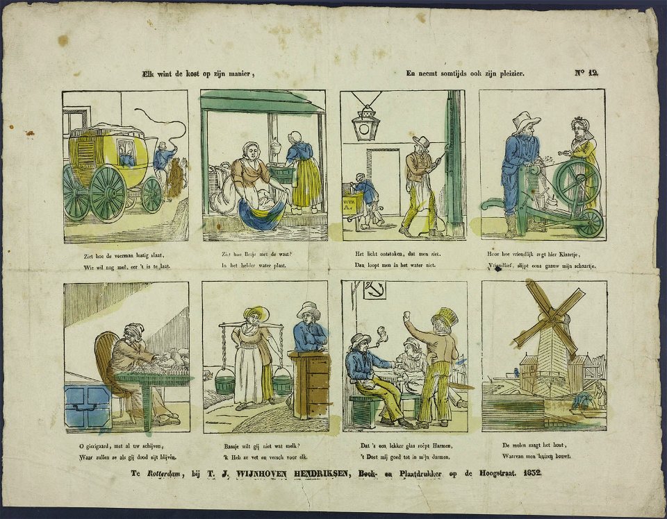 Elk wint de kost op zijn manier En neemt somtijds ook zijn pleizier-Catchpenny print-Borms 0992B