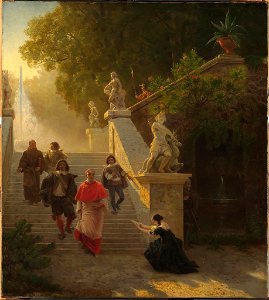 Emanuel Gottlieb Leutze - A Cardinal and his Entourage in a Park - 1978.573 - Fogg Museum