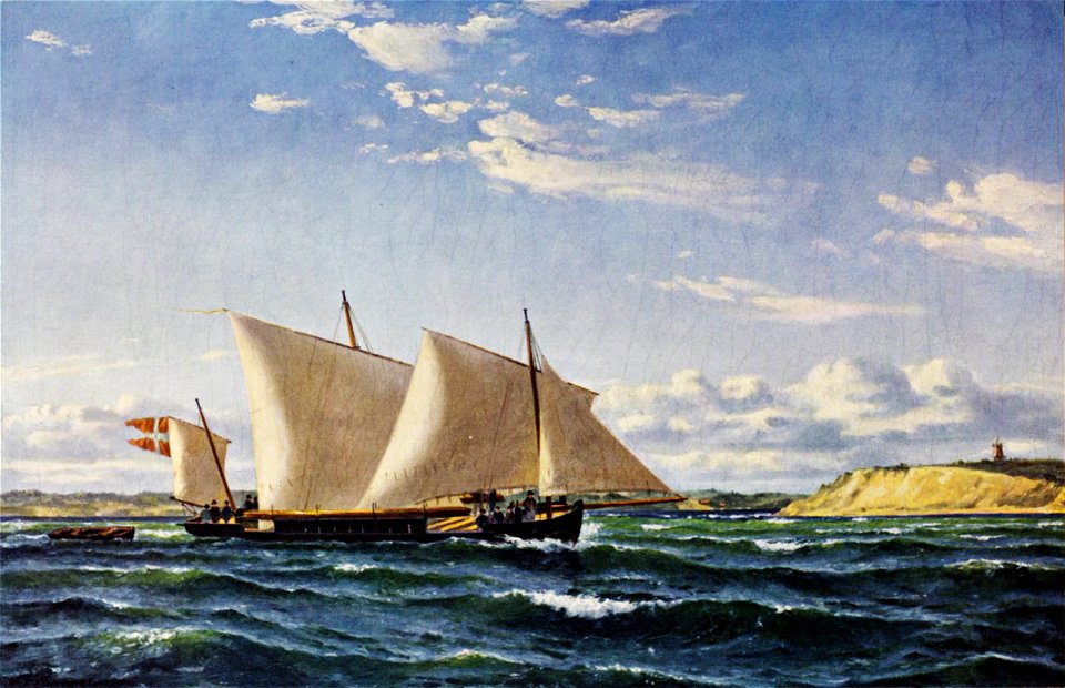 Emanuel Larsen - En kanonbåd ved Alssund
