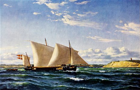 Emanuel Larsen - En kanonbåd ved Alssund