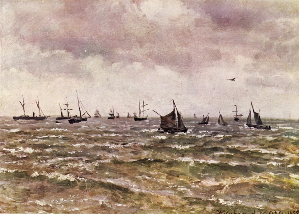Emanuel Larsen - Marine ved Helsingør - 1855