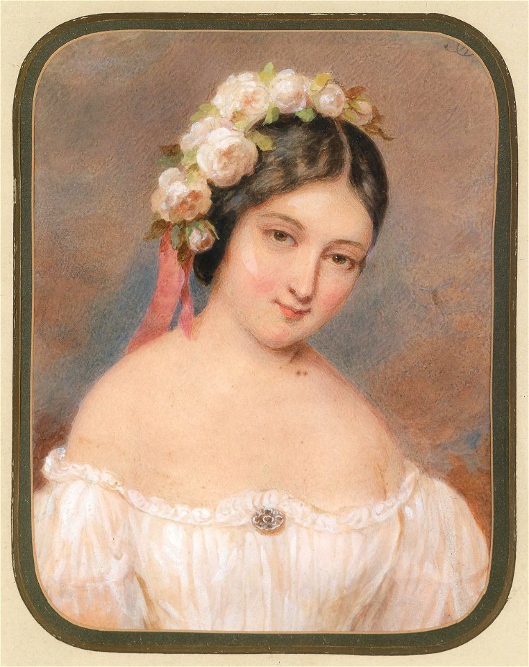 Emanuel Thomas Peter Bildnis eines Fräuleins mit weißen Rosen im Haar