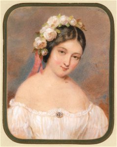 Emanuel Thomas Peter Bildnis eines Fräuleins mit weißen Rosen im Haar