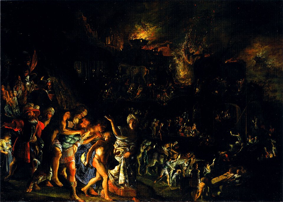 Adam Elsheimer - Der Brand von Troja (Alte Pinakothek)