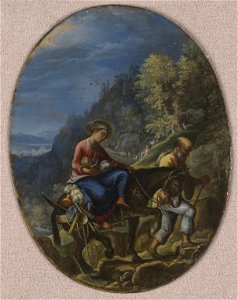 Adam Elsheimer - The Flight into Egypt - Google Art Project. Free illustration for personal and commercial use.