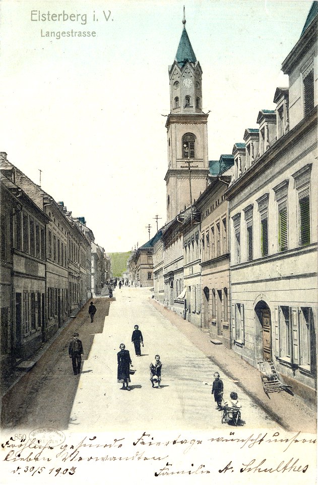 Elsterberg - Lange Straße Kirche (1897) - gelaufen 1903