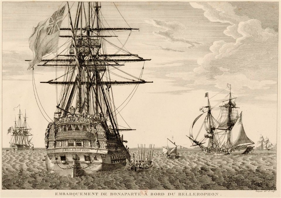 Embarquement de Bonaparte à bord du Bellerophon en 1815
