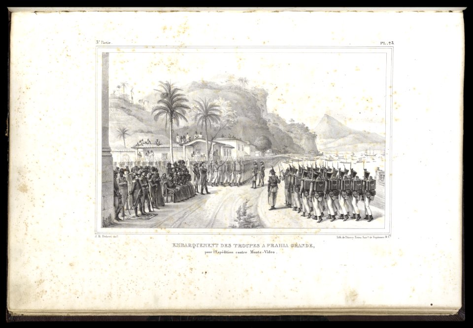 Embarquement des troupes a Prahia Grande - pour l'expédition contre Monte-Video (1), da Coleção Brasiliana Iconográfica