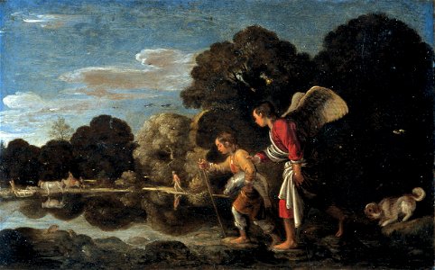 Adam Elsheimer - Tobias und der Engel (ca. 1606). Free illustration for personal and commercial use.