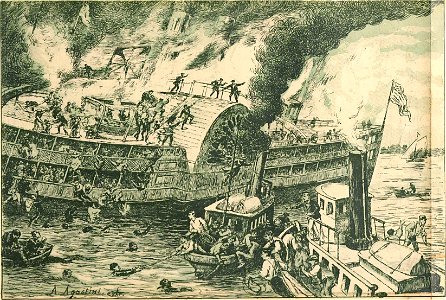 EM NOVA-YORK. A grande catastrophe do vapor de passeio General Slocum. Morte horrível de 1.200 pessoas!