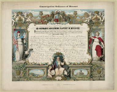Emancipation Ordinance of Missouri. An ordinance abolishing slavery in Missouri - E. Knobel. LCCN2004665364