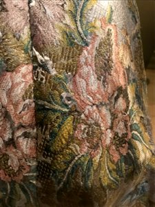 Embroidered flowers, French Dress with Watteau Pleat, 1730-1750