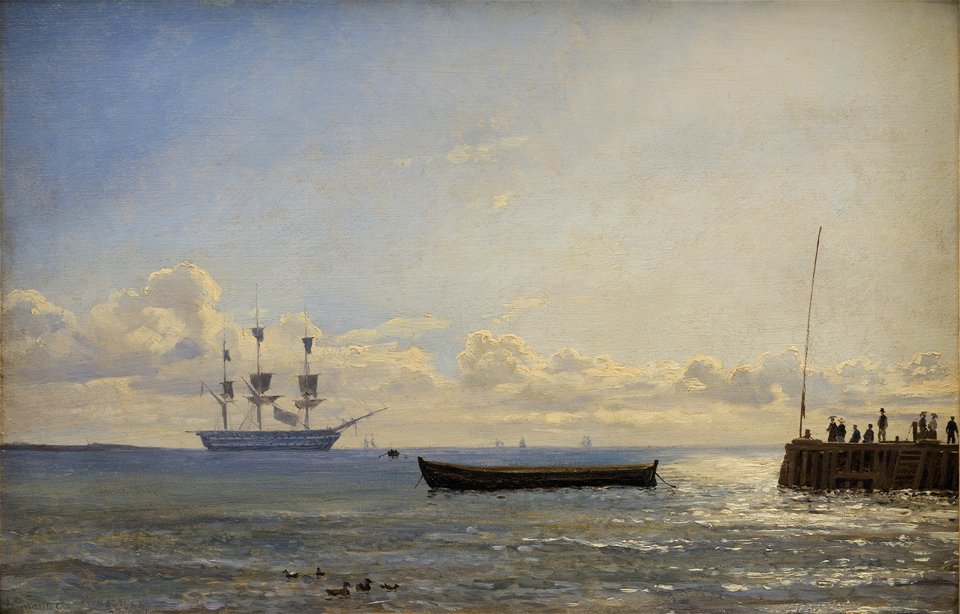 Emanuel Larsen - A Frigate at Anchor - KMS3857 - Statens Museum for Kunst