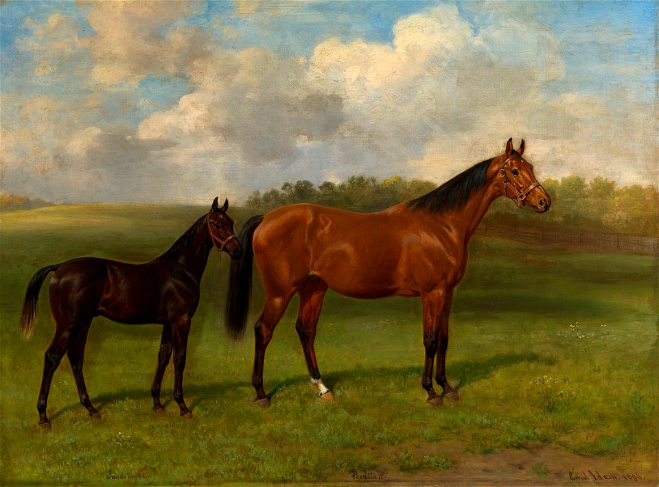 Emil Adam (1843-1924) - Perdita II with her Foal Sandringham - RCIN 402427 - Royal Collection