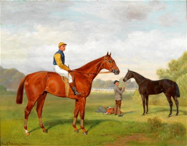 Emil Adam – Áruló and Komámasszony from the estate of Baron Hermann von Königswarter with jockey Robert Adams