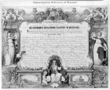 Emancipation Ordinance of Missouri. An ordinance abolishing slavery in Missouri LCCN2004665364