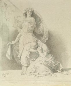Emanuel Leutze - Woman Weeping at the Feet of Another - Walters 371266