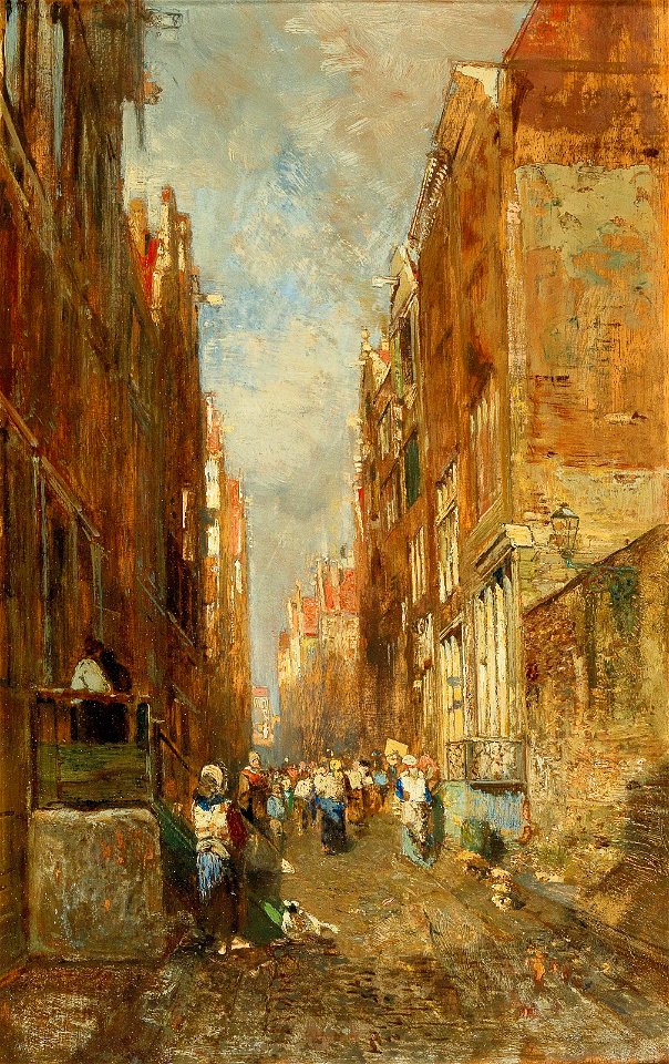 Emil Jakob Schindler - A street in the Amsterdam Jewish Quarter