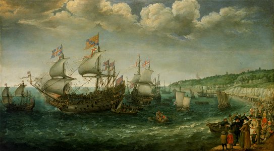Embarkation of the Elector Palatine in the 'Prince Royal' at Margate, 25 April 1613 RMG BHC0266