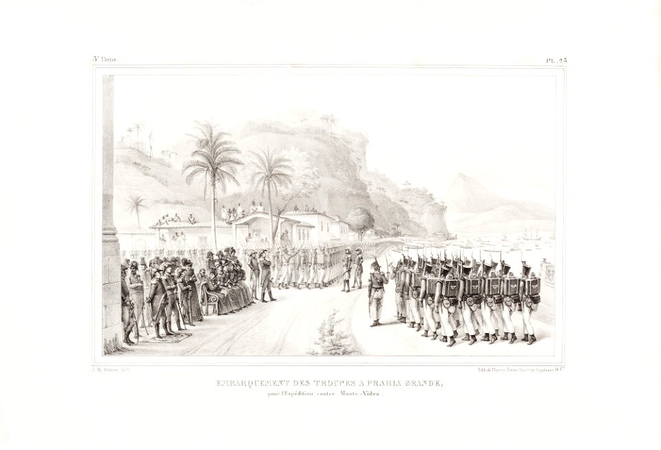 Embarquement des troupes a Prahia Grande, pour l´Expédition contre Monte-Video (4), da Coleção Brasiliana Iconográfica