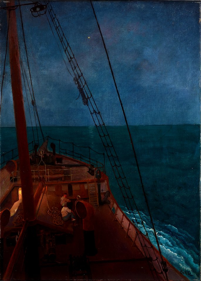 Emil Orlik - Nächtliche Fahrt im Mittelmeer - 10881 - Österreichische Galerie Belvedere