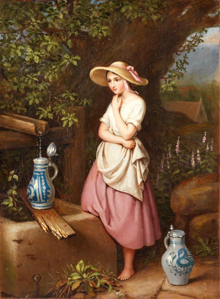 Caroline von der Embde - Mädchen am Brunnen (1845)