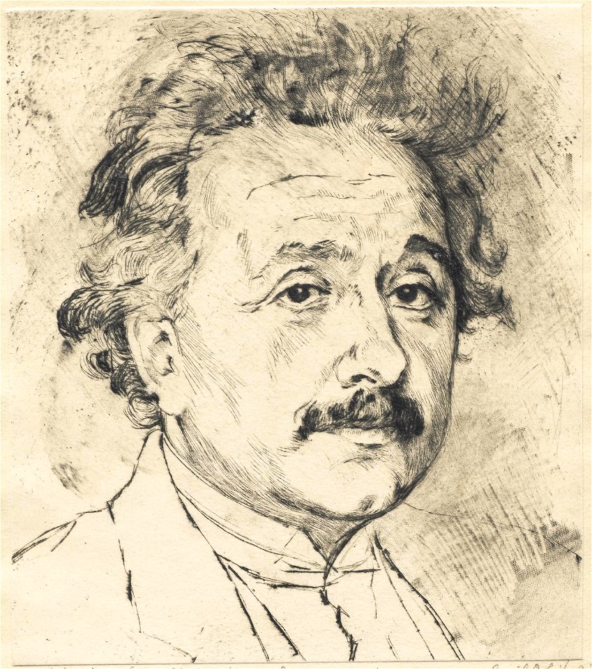 Emil Orlik Albert Einstein etching 1923 cropped