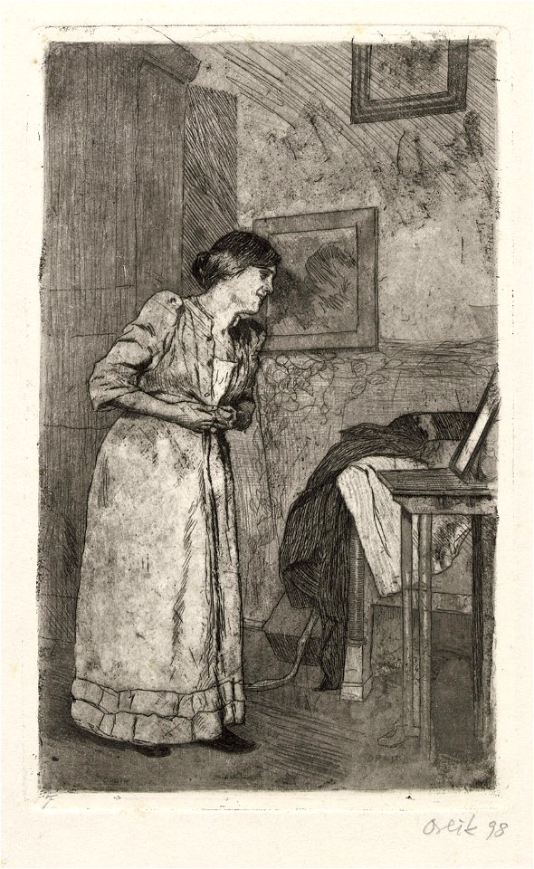 Emil Orlik Bei der Toilette