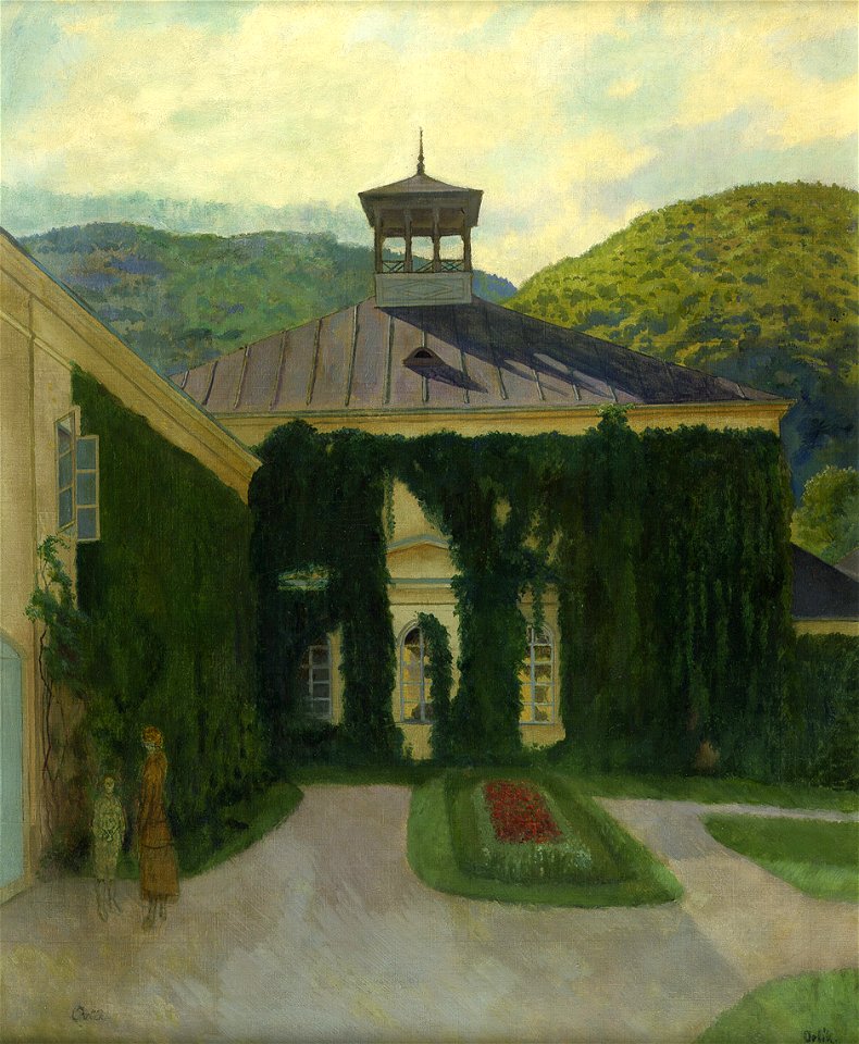 Emil Orlik Schloss vor hügeliger Landschaft
