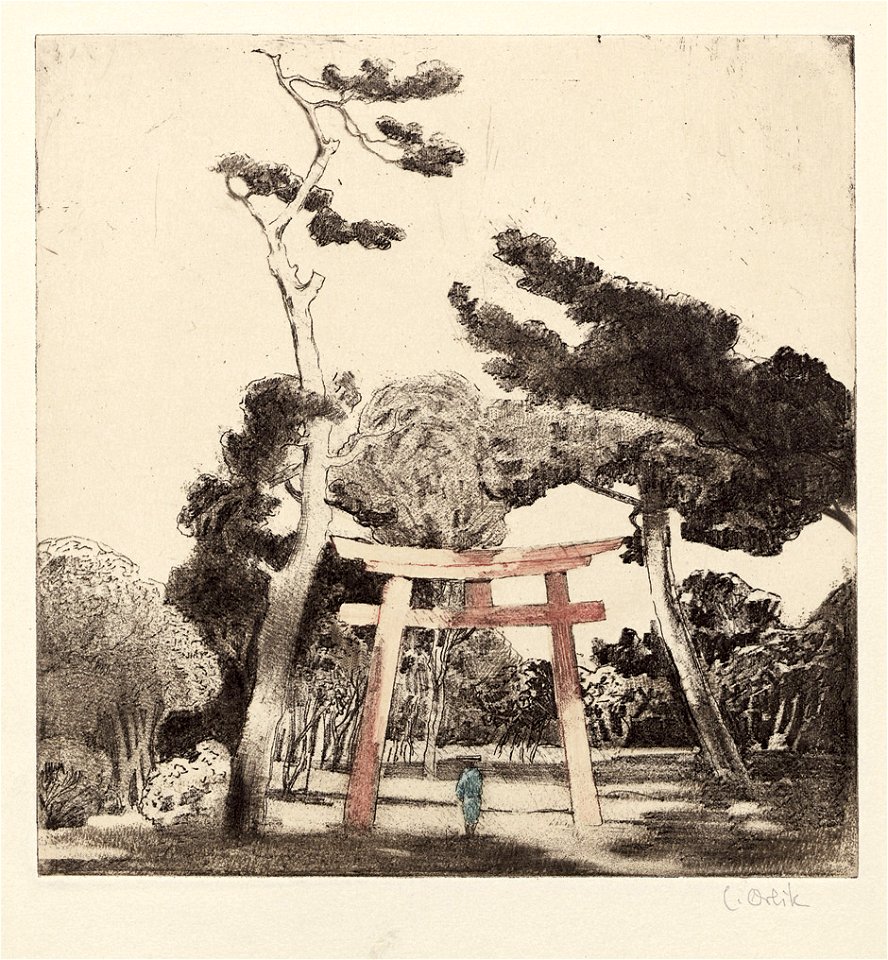 Emil Orlik Vor dem Tempel