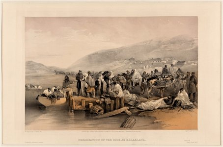 Embarkation of the sick at Balaklava - W. Simpson delt. ; E. Morin lith. LCCN2004672582