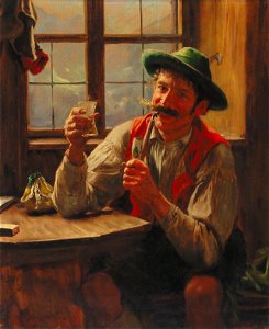 Emil Rau - Young Farmer with Pipe
