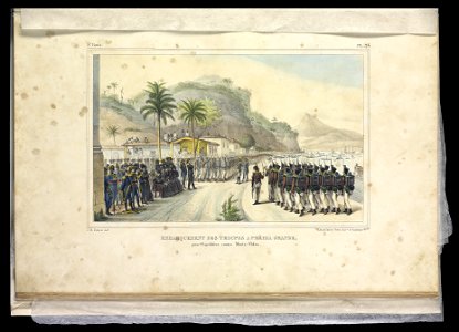 Embarquement des troupes a Prahia Grande - pour l'expédition contre Monte-Video (2), da Coleção Brasiliana Iconográfica