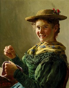 Emil Rau Nähendes Bauerndirndl