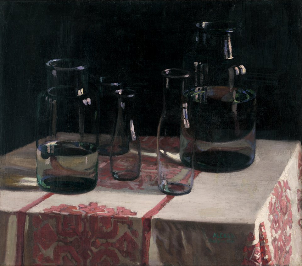 Emil Alexay-Olexák - Zátišie s fľaškami - M 152 - Gallery of Spiš Artists