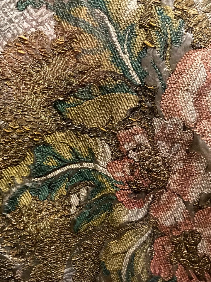 Embroidery, French Dress with Watteau Pleat, 1730-1750