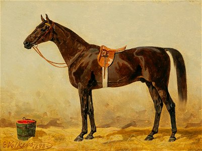 Emil Volkers - Black Horse in the Stable II