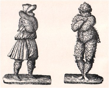 Emil Brass, Im Reiche der Pelze, 2. Auflage, 1925, Seite 152, Zwei Sibiriaken vom nördlichen Eismeer in Pelztracht, 15. Jh