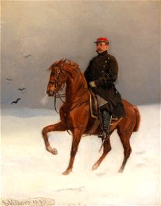 Emil Volkers - Mounted Soldier. Free illustration for personal and commercial use.
