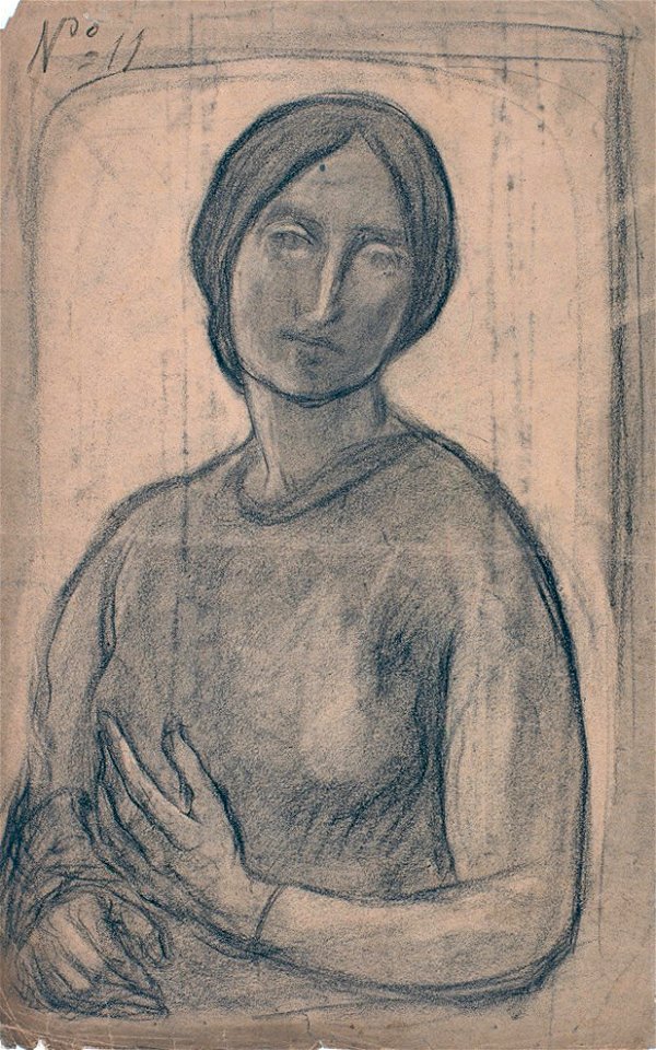 Emile Brunet (c 1890) - Femme rêveuse (dessin)