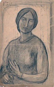 Emile Brunet (c 1890) - Femme rêveuse (dessin)