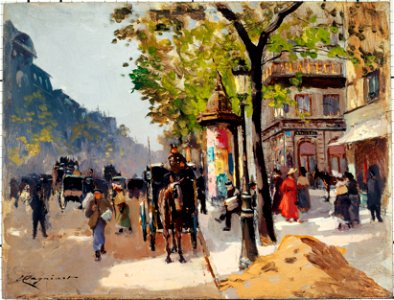Emile Cagniart - Le Boulevard des Italiens - P554 - Musée Carnavalet. Free illustration for personal and commercial use.