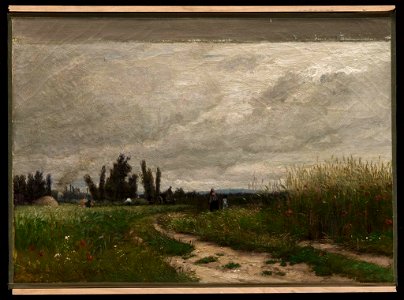Emile Charles Lambinet - Road through the Fields - 37.599 - Museum of Fine Arts. Free illustration for personal and commercial use.