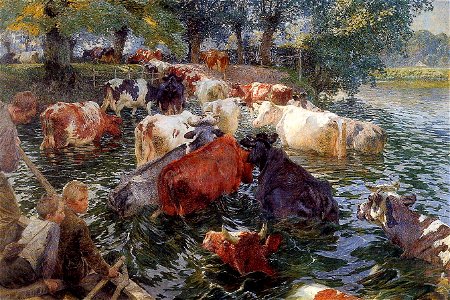 Emile Claus Vaches traversant la Lys