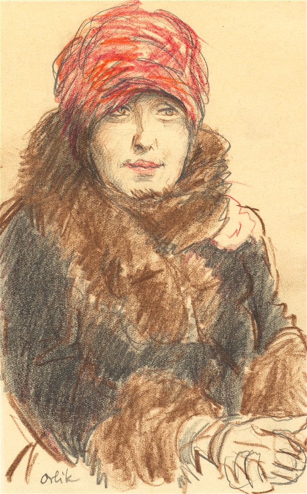 Emil Orlik (Czech, 1870-1932) - Woman in Hat and Coat - 1982.368 - Cleveland Museum of Art
