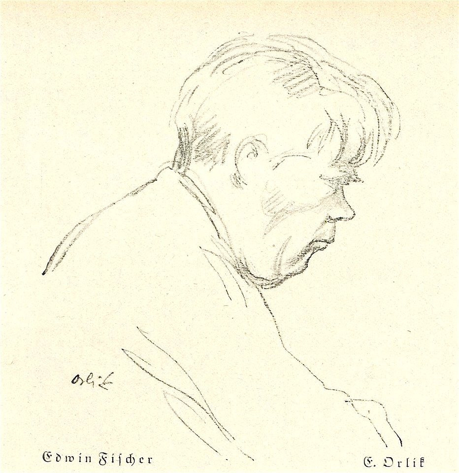 Emil Orlik - Portrait des Pianisten Edwin Fischer 