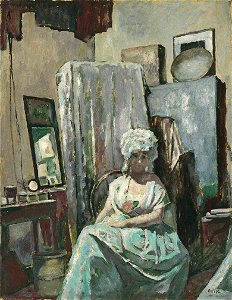Emil Orlik Im Atelier bei elektrischem Licht c1928