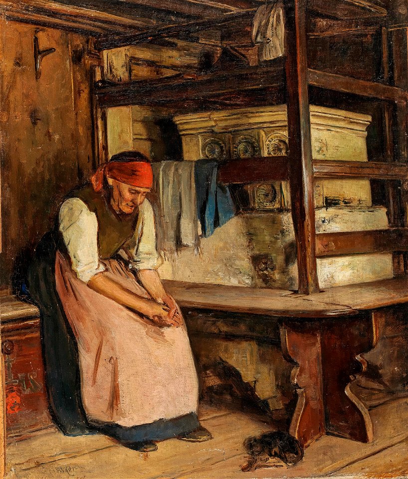 Emil Strecker Am wärmenden Ofen