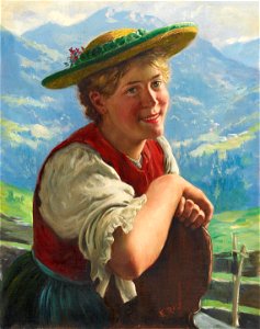 Emil Rau - Young Lass Smiling